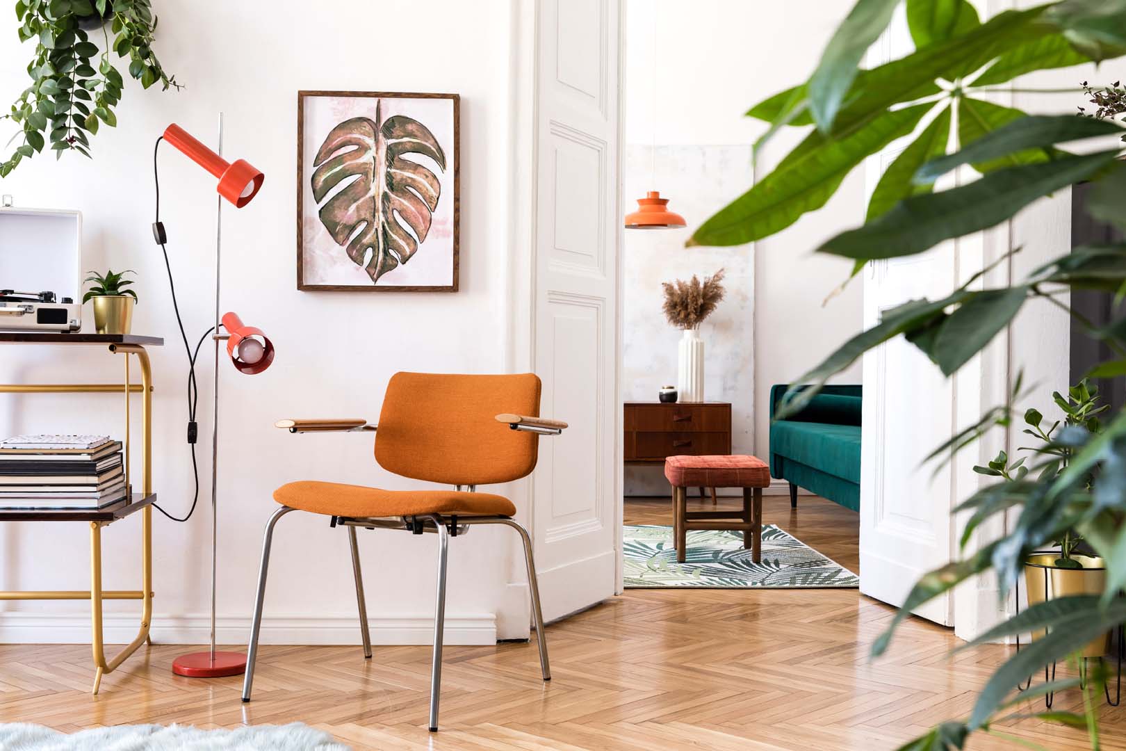 Stylish Compositon Of Retro Home Interior